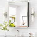 TETOTE Brushed Nickel Medicine Cabinet 24" x 30" Bathroom Mirror by TETOTE