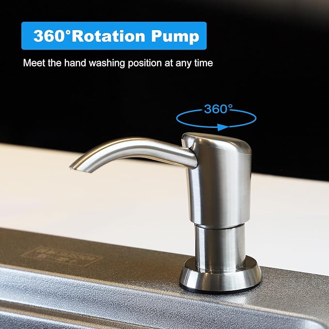 Soap Dispenser, Kitchen Sink Soap Dispenser Built in and Refill from The Top - Image 2