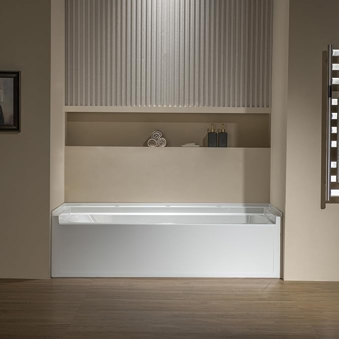 WOODBRIDGE 60” x 32” Alcove Soaking Bathtub in white - Image 2