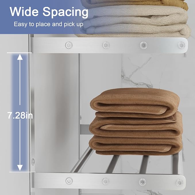Towel Shelf for Bathroom Wall Mounted, 3-Tier Hotel Style Towel Rack - Image 3