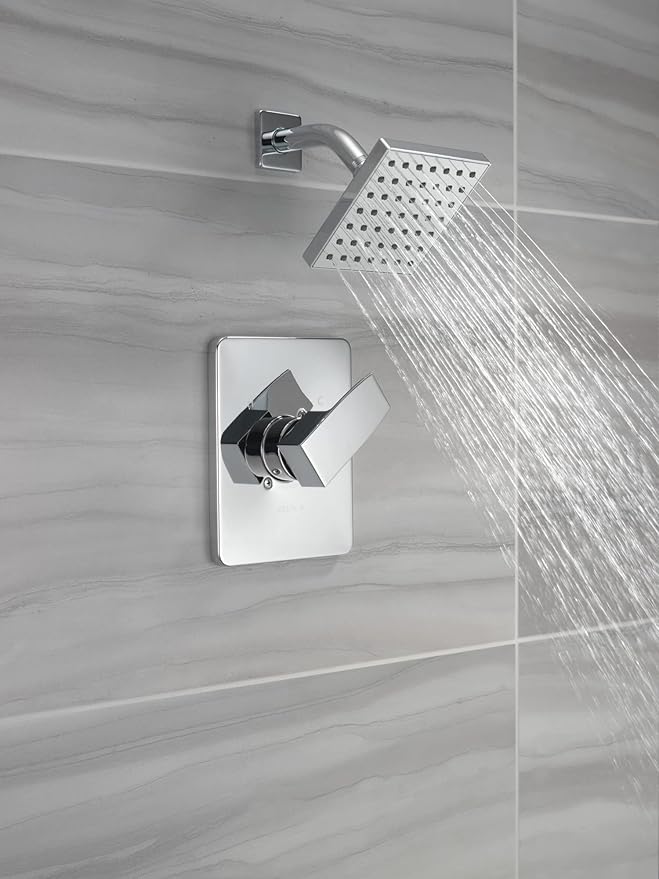 Delta Modern 14 Series Shower Faucet Set, Chrome Shower Head and Handle Set - Image 2