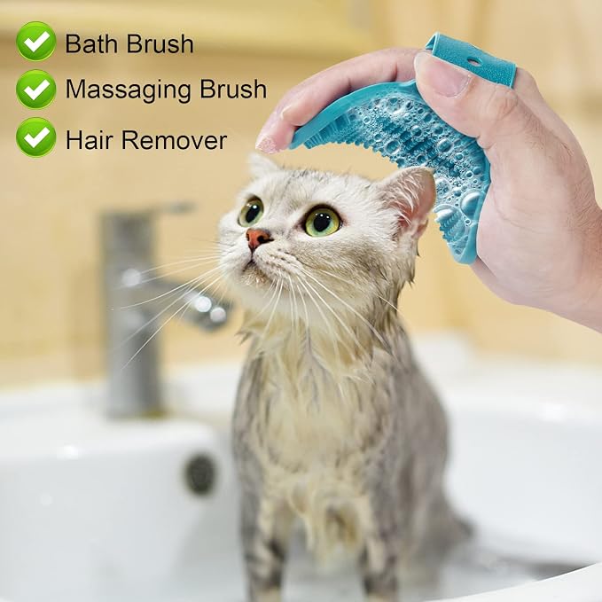 Cat Bag for Bathing Set with Grooming Washing Bag Adjustable Pet Shower Brush - Image 6