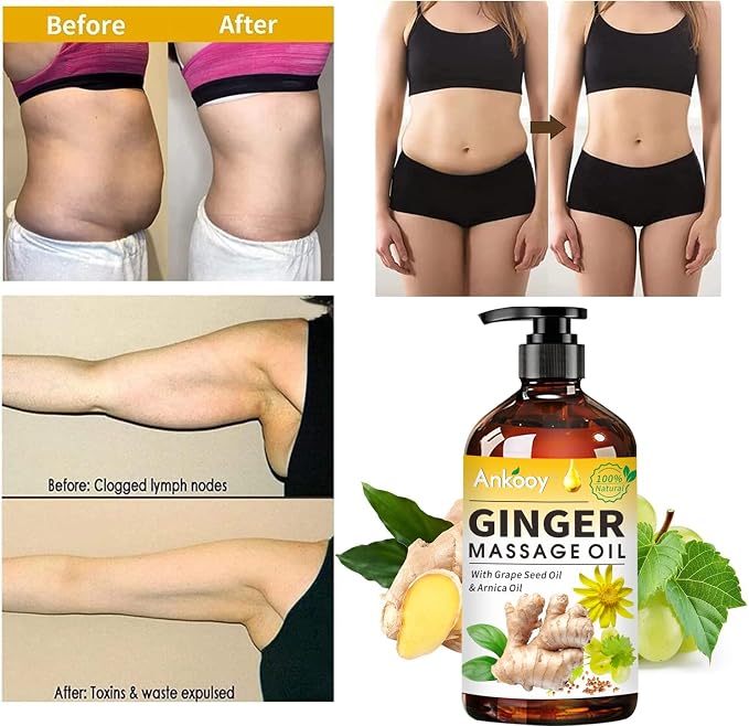 3 Pack Ginger Massage Oil with Arnica Oil, Vitamin E Oil and Grape Seed Oil - Image 4