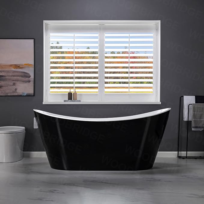 WOODBRIDGE 67" Acrylic Freestanding Bathtub Contemporary Soaking Tub - Image 12
