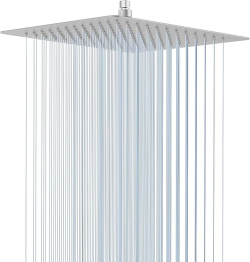 12 Inch Rain Shower Head, 1/16" Ultra Thin, Waterfall Full Body Coverage by Borlon