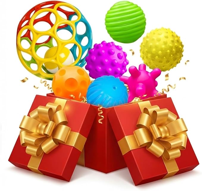 Sensory Balls for Toddlers 1-3, Sensory Baby Toys 6-12 Months, Infant Squeeze by ROHSCE