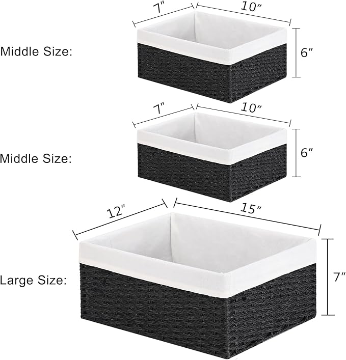 Vagusicc Storage Basket, 15 Inches Large Cube Storage Bins Woven Storage Baskets - Image 3
