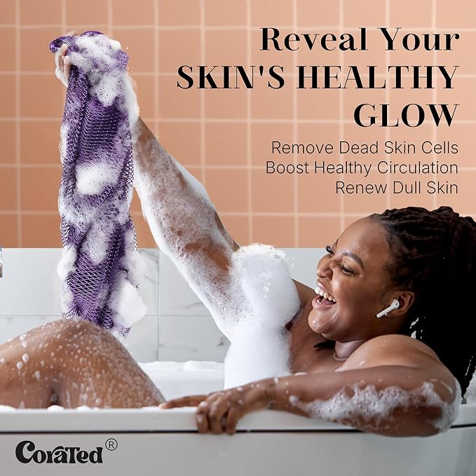 CORATED African Net Sponge Authentic, Shower Loofah Exfoliating Bath Sponge - Image 3