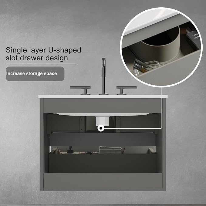 Wall Mounted Floating Bathroom Vanity - Image 6