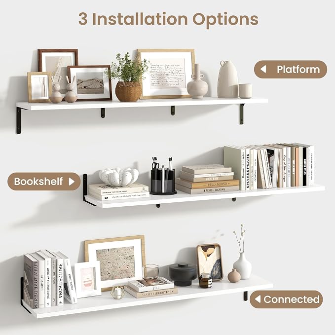 Fun Memories Deep Floating Shelves, 48W x 8D Floating Shelves Set of 2 - Image 5