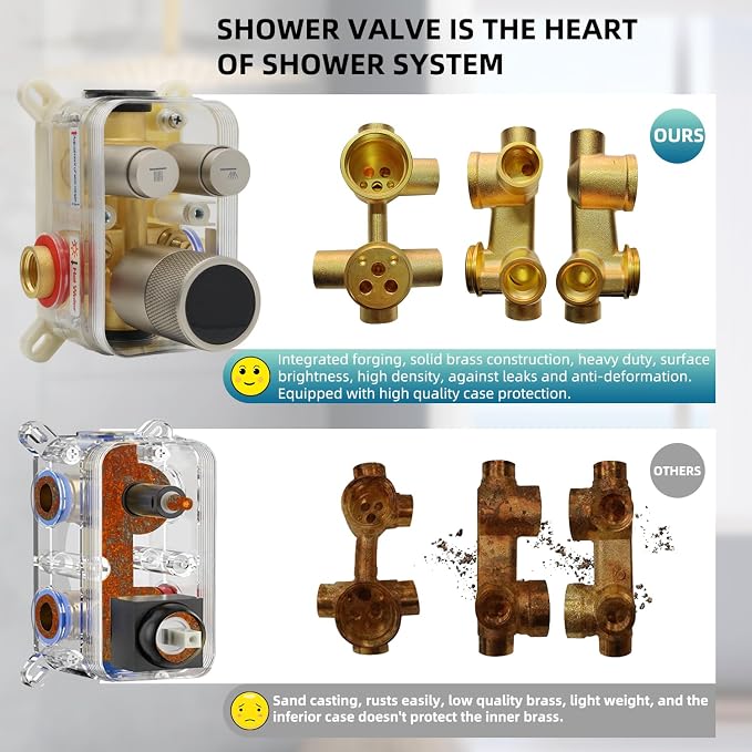 Digital Display Shower Valve Shower Valve 2 Way Shower Diverter Valve Shower - Image 6