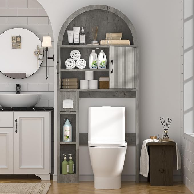 Spurgehom Over The Toilet Storage Cabinet, Bathroom Shelf Organizer Freestanding - Image 3