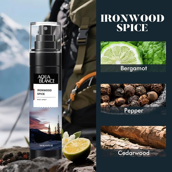 Body Spray for Men, Mens Body Refreshing Spray, Long Lasting, Each 3.4 Fl Oz - Image 2