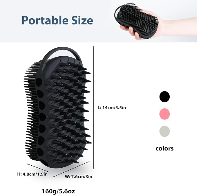 MtBoi 2PC Double-Sided Exfoliating Silicone Body Scrubber, 2-in-1 Bath Scrubber - Image 6