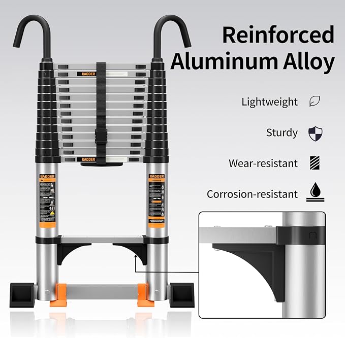 Telescoping Ladder, 10.5FT Aluminum Multi-Purpose Collapsible Ladder - Image 7