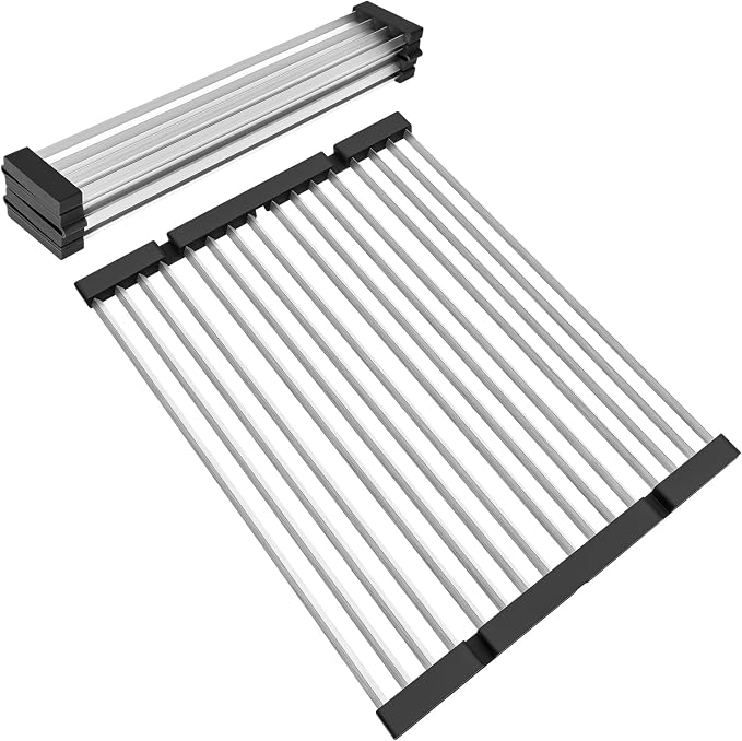 GAViA Roll Up Dish Drying Rack Over The Sink Drying Rack Stainless Steel Sink - Image 9