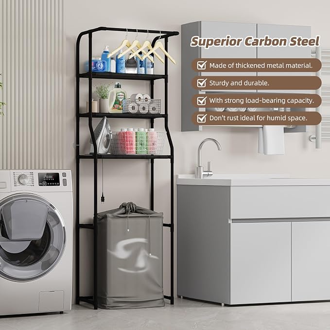 Over The Toilet Storage Shelf, 3-Tier Freestanding Bathroom Organizer - Image 7