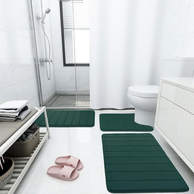 Buganda Memory Foam Bath Mat, Ultra Soft and Non-Slip Bathroom Rugs, Water - Image 6