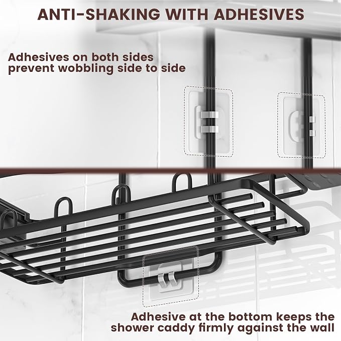 REINHARDT Shower Caddy Hanging, Rustproof Shower Caddy Anti-Swing Shower - Image 4