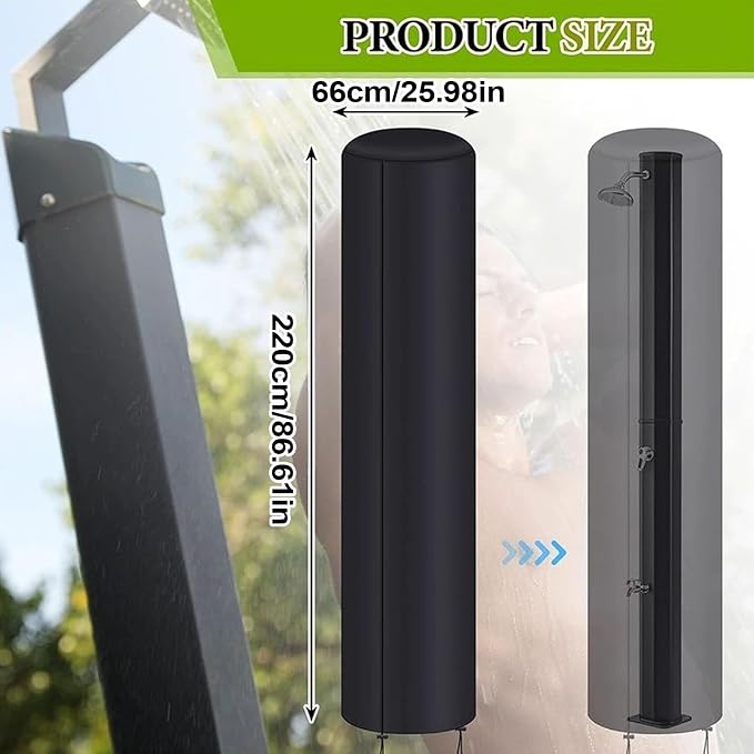 Solar Shower Cover, Windproof Outdoor Protector, 86.61×25.98 Inches Garden - Image 2