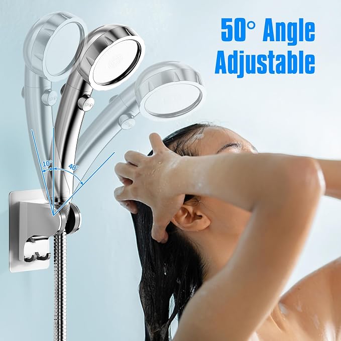 JONKEAN Shower Head Holder Without Drilling, 3m Handheld Shower Head Holder - Image 4