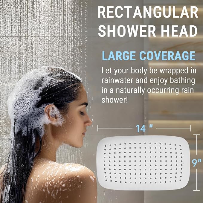 G-Promise All Metal 14 Inch Dual Square Shower Head - Image 4