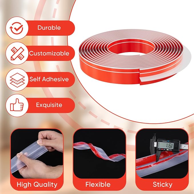 T-Shaped Clear Silicone Weather Stripping Seal Strip - 20Ft 1.96In Wide - Image 5