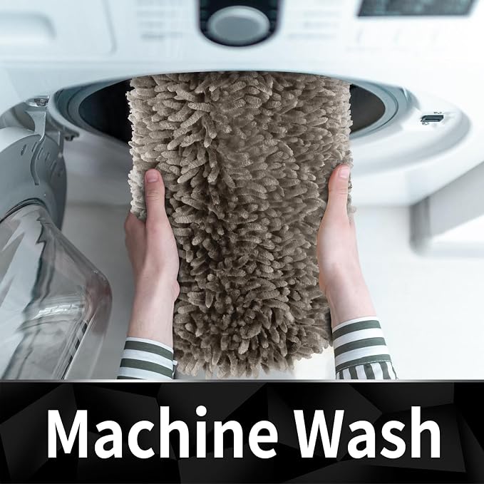 Yimobra Toilet Rugs U Shaped Washable, Extra Thick Soft Absorbent Chenille - Image 7