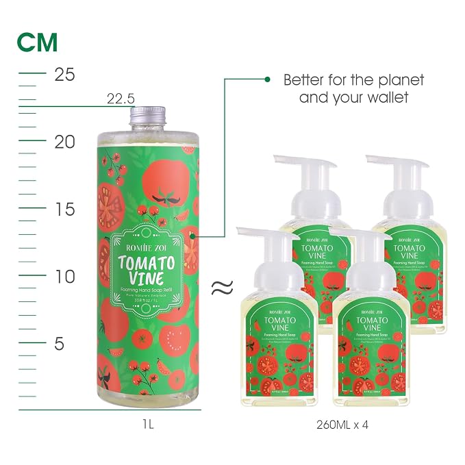 ROMIIE ZOI Foaming Hand Soap Refill Gift Set – Tomato Vine Scent – 3 Pack - Image 3