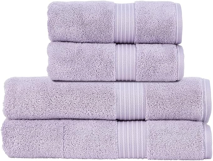 Christy Supreme Hygro 4 Piece Towel Set | Lavender | 100% Luxury Supima Cotton by Christy