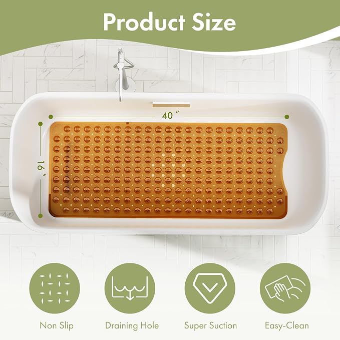 AmazerBath Shower Mat Non Slip 40 x 16 Inches, Shower Stall Mats - Image 4