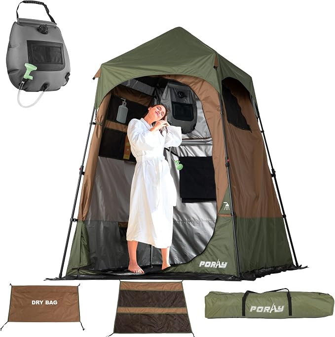 Camping Shower Tent Deluxe Changing Room Easy Set Up Privacy Shelter, Large by porayhut