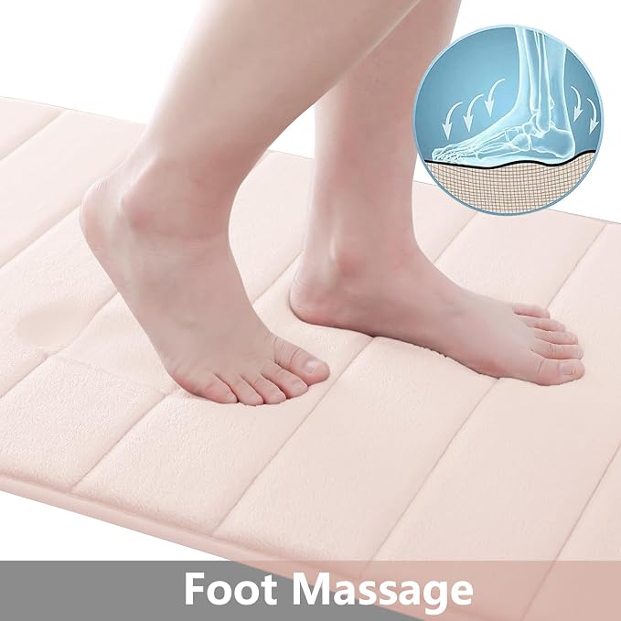 Buganda Memory Foam Bath Mat, Ultra Soft and Non-Slip Bathroom Rugs, Water - Image 3