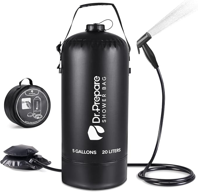 DR.PREPARE Portable Shower for Camping, 4/5 Gallons Camping Shower Bag by DRPREPARE