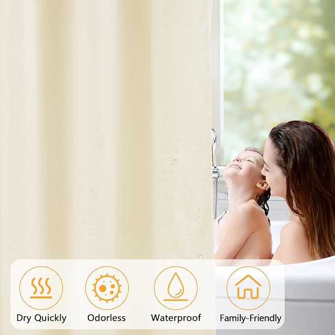 Waterproof Fabric Long Shower Curtain Liner - Image 6