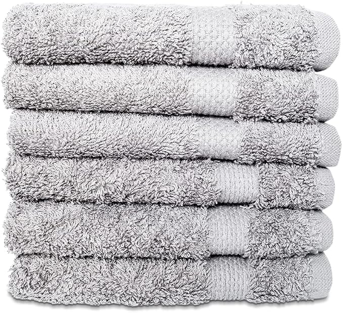 Hencely Premium 6-Pack Washcloths 12x12 Inches Soft Turkish Cotton High by HENCELY