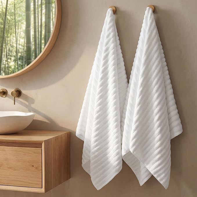 REDKISS 2 Pack Large Bath Towels 31×63 inches, 100% Cotton, Super Soft and - Image 2
