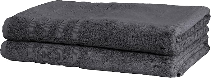 Mosobam Luxury Turkish Towels Set of 2 Bath Sheets 35X70 Charcoal Gray 700 GSM by Mosobam
