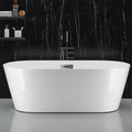 67" Free Standing Tub, Acrylic Soaking Bathtub, Stand Alone Freestanding Tub by GAOMON