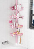 KEGII Shower Caddy Tension Pole, 4-Tier Rustproof Adjustable Corner Bathroom by KEGII