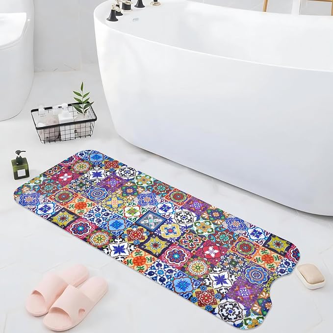Boho Bathtub Mat Non Slip, Vintage Bath Tub Mat Baby Bath Mats - Image 6