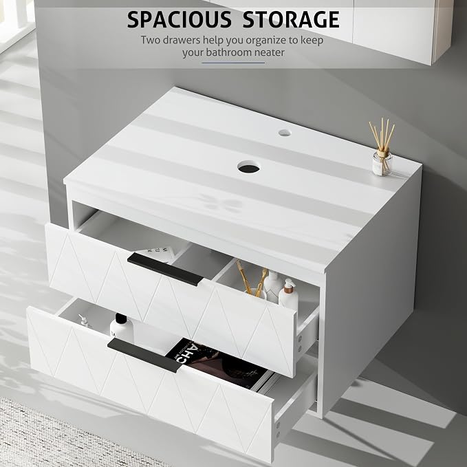 eclife 30" Floating Bathroom Vanities - Image 4