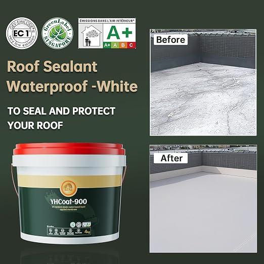 1 Gallon White Waterproof Elastomeric Roof Coating Sealant, Flexible Solar - Image 2