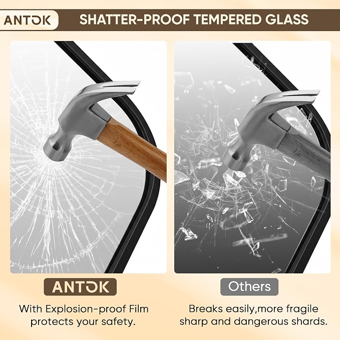 Antok 2-Pack Bathroom Mirrors, Decorative Mirror Vanity Mirror Aluminum Alloy - Image 7