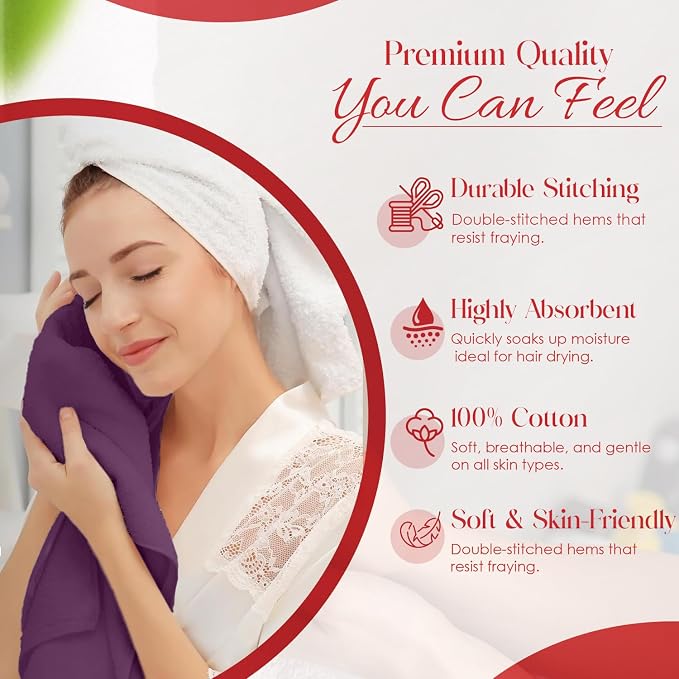 RIVERSIDE 6 Pack Premium Hand Towels Set, 16x28 inches, 100% Ring Spun Cotton - Image 4