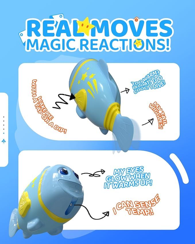 Rechargeable Swimming Fish Toy, Light up Bath Toys - Image 6