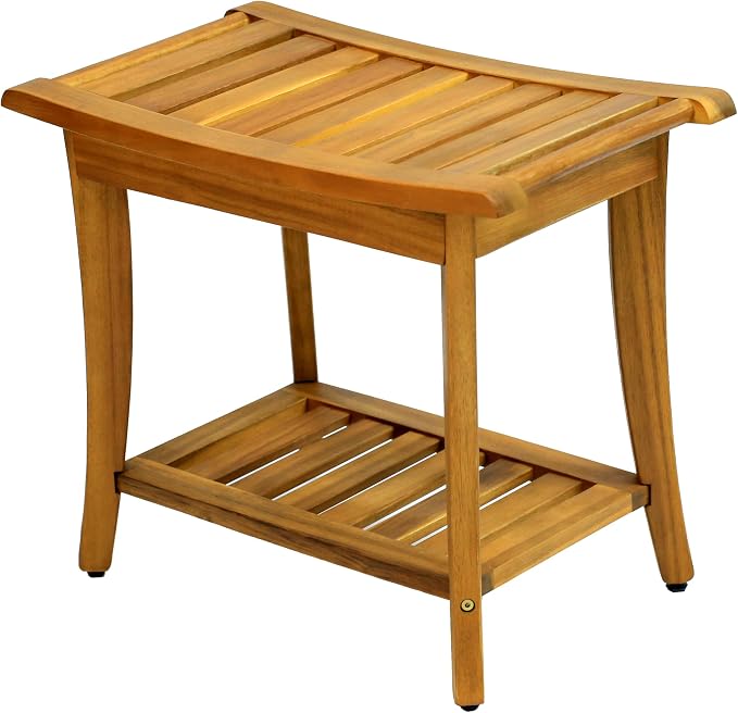 JONATHAN Y STL1001A Tucker 22.1" Traditional Classic Slatted Solid Acacia Wood by JONATHANY