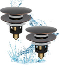 Hibbent 2 Pack All Metal Upgraded Bathroom Sink Stopper, Universal Pop Up Sink by Hibbent