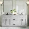ARIEL Double Bathroom Vanity 73" Grey, Italian Carrara Marble Countertop & by Ariel