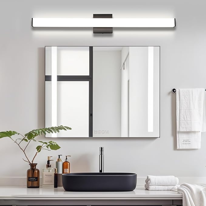 Bathroom Vanity Light Brushed Black Square LED 31.5 inch 24W 4000K Natural - Image 6